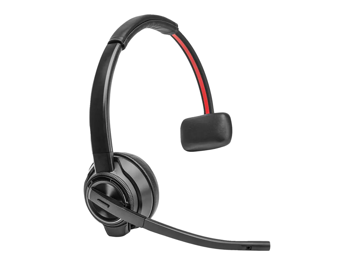 Poly Savi 8410 Office - Savi 8400 series - Headset - On-Ear - DECT / Bluetooth - kabellos - Schwarz - Zertifiziert für Microsoft Teams