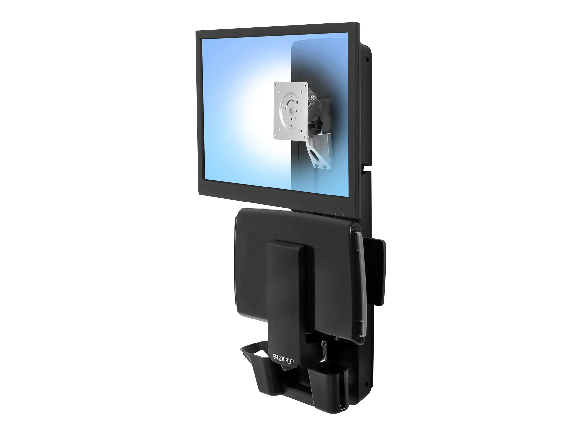 Ergotron Sit-Stand Vertical Lift, Patient Room - Befestigungskit (Handgelenkkissen, Maushalterung, vertikale Verstellschiene, Barcode-Scanner-Halter, Tastatur-Tablett, Monitorarm, Mausablage zum Herausziehen) - für LCD-Display / PC-Ausrüstung - medizinisc