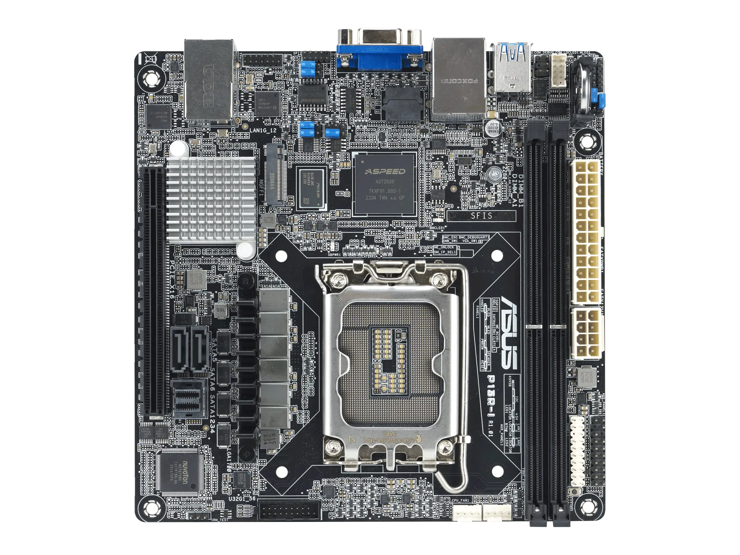 ASUS P13R-I - Motherboard - Mini-ITX - LGA1700-Sockel - C262 Chipsatz - USB 3.2 Gen 1, USB 3.2 Gen 2 - Gigabit LAN - Onboard-Grafik