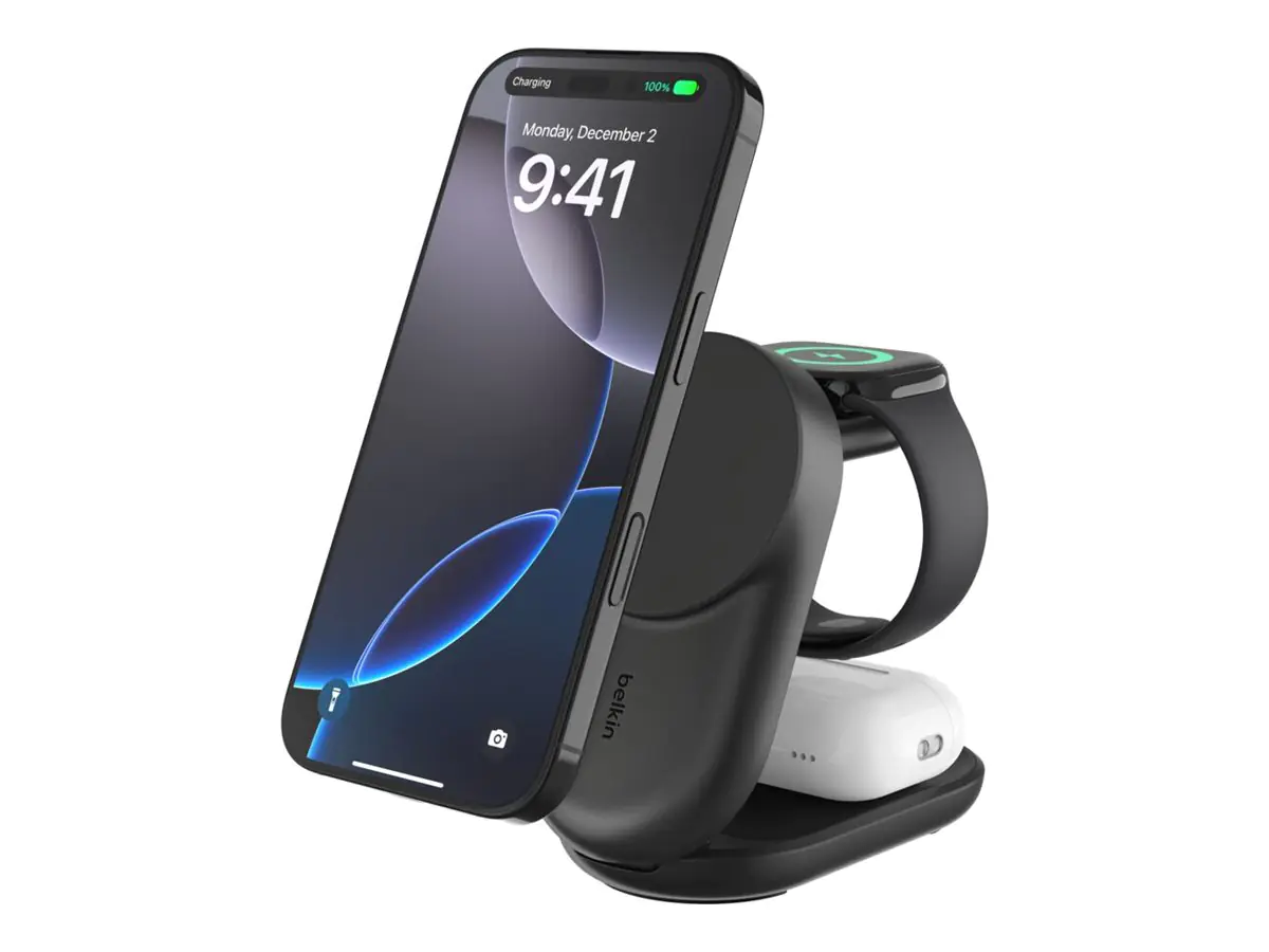 Belkin UltraCharge - Kabelloses Ladegerät - 3-in-1 WIZ037KQBK