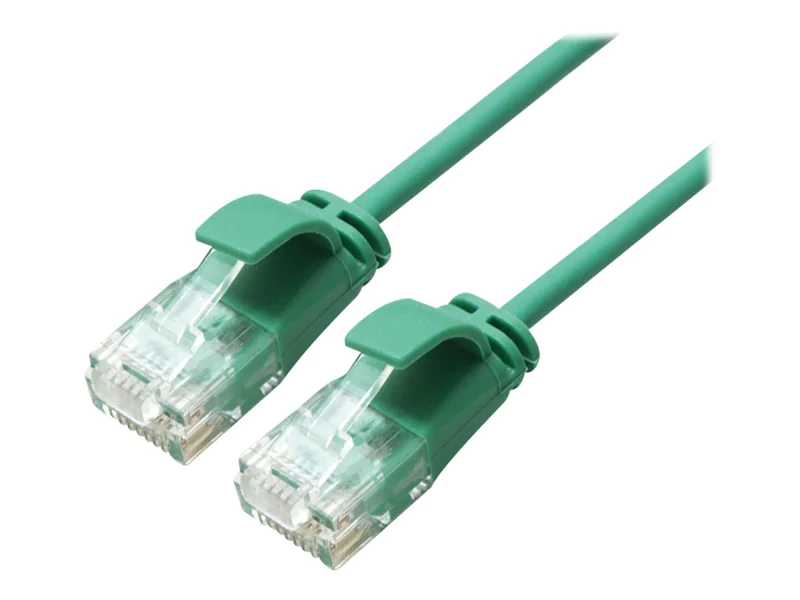 Roline Green - Patch-Kabel - RJ-45 (M) zu RJ-45 (M) - 2 m - 3.4 mm - UTP - CAT 6a - halogenfrei, geformt, ohne Haken, verseilt - grün, pantone 3278C