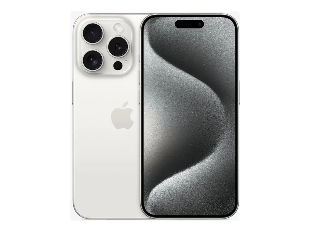 Apple iPhone 15 Pro - 5G Smartphone - Dual-SIM / Interner Speicher 128 GB - OLED-Display - 6.1" - 2556 x 1179 Pixel (120 Hz) - Triple-Kamera 48 MP, 12 MP, 12 MP - front camera 12 MP - White Titanium