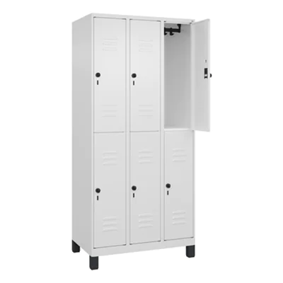 C+P Kleiderspind Classic PLUS 900 x 1.950 x 500 mm (B x H x T) 3 Abteile Stahl verkehrsweiß