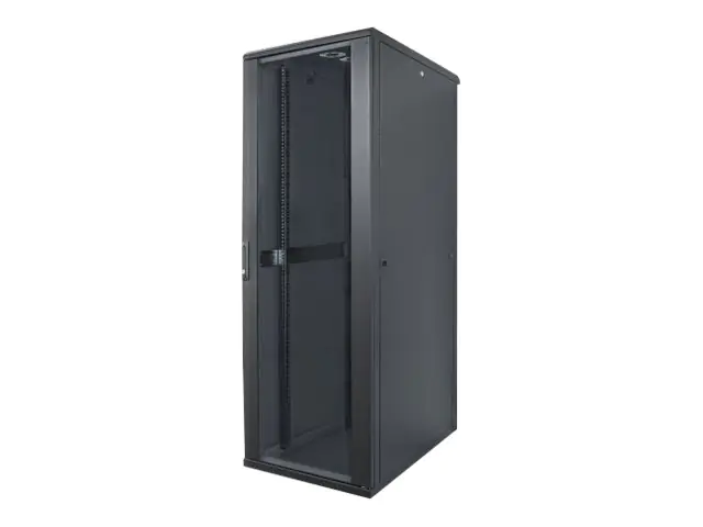 Intellinet Network Cabinet, Free Standing (Standard), 26U, Usable Depth 123 to 373mm/Width 503mm, Black, Flatpack, Max 1500kg, Server Rack, IP20 rated, 19", Steel, Multi-Point Door Lock, One Lock Per Side Panel, Three Year Warranty - Schrank Netzwerkschra