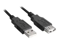 Sharkoon - USB-Verlängerungskabel - USB (M) zu USB (W) - USB 2.0 - 3 m - Schwarz