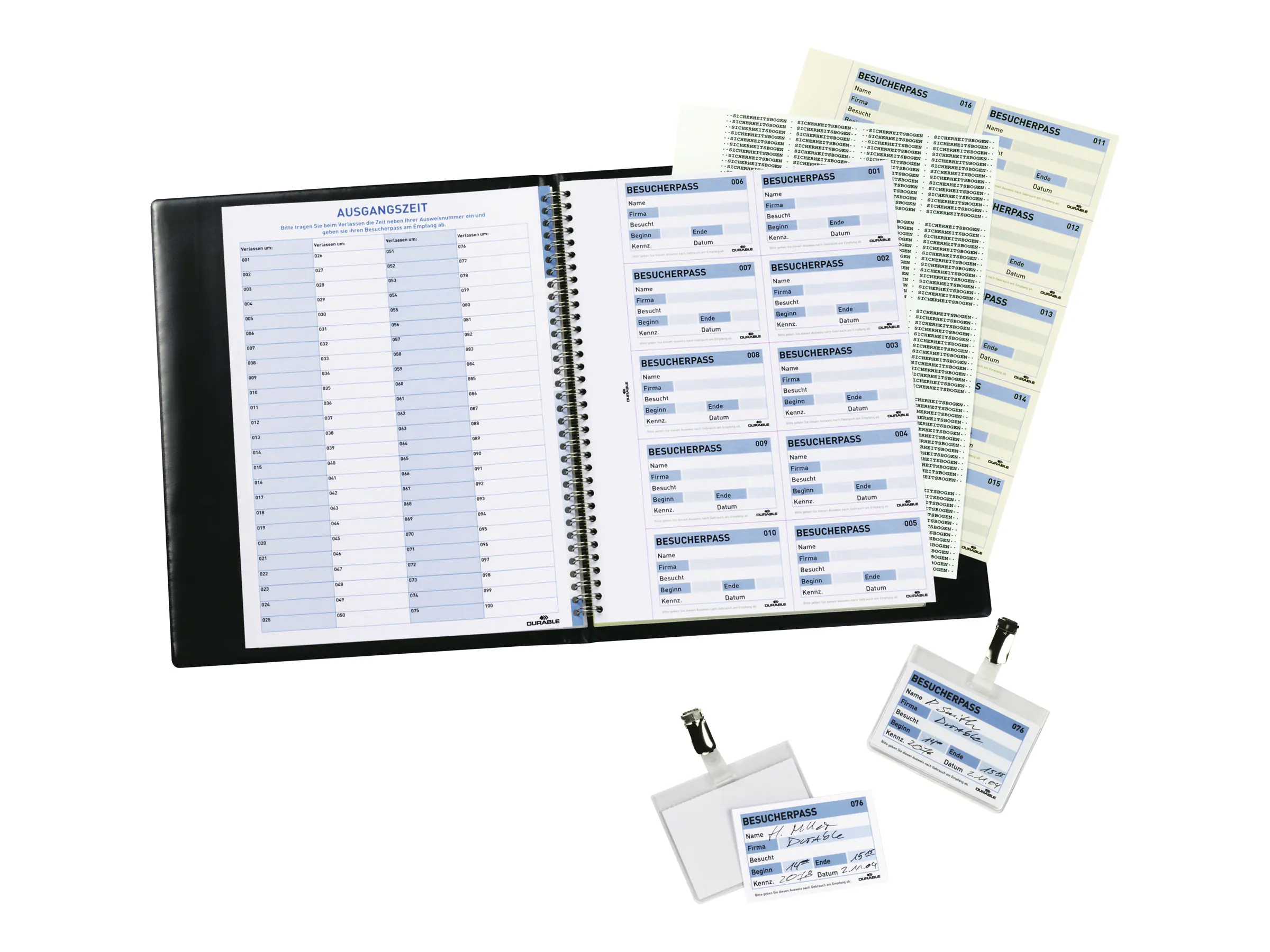 DURABLE Einsteckschild Namensschild 146461 Besucherbuch 100 St./Pack.