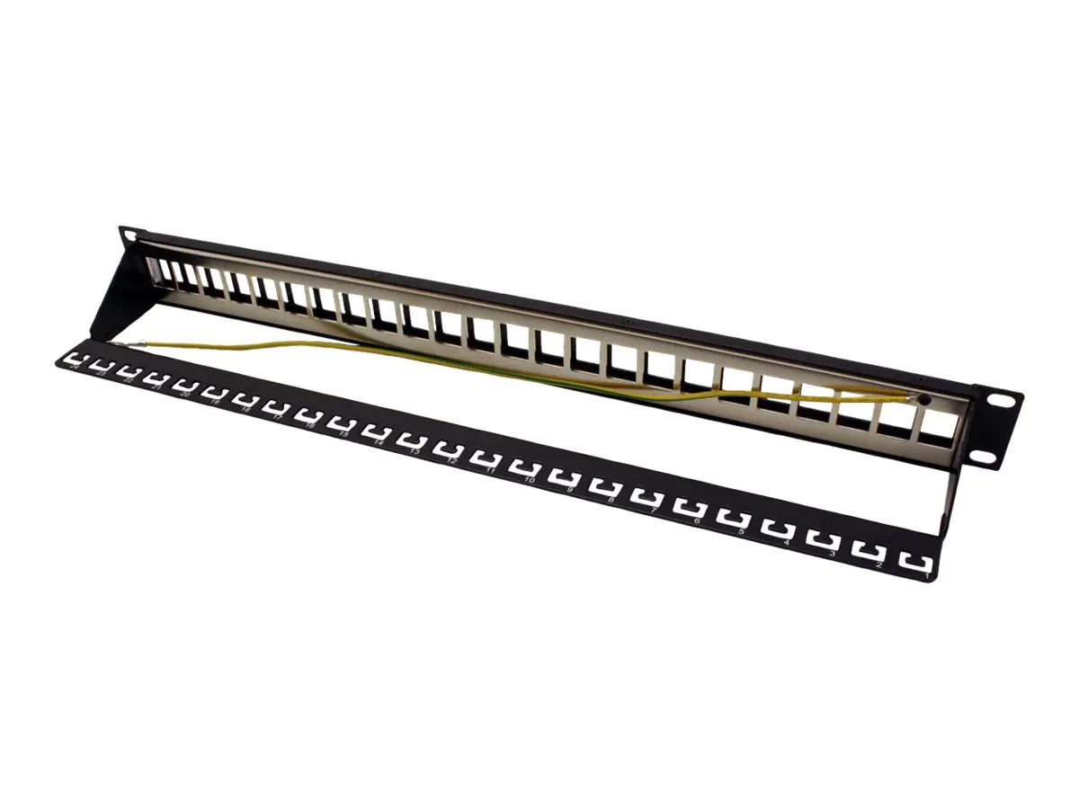 Roline - Leeres Keystone-Patchpanel - CAT 5e/6/6a - STP - Schwarz - 48.3 cm (19") - 24 Ports