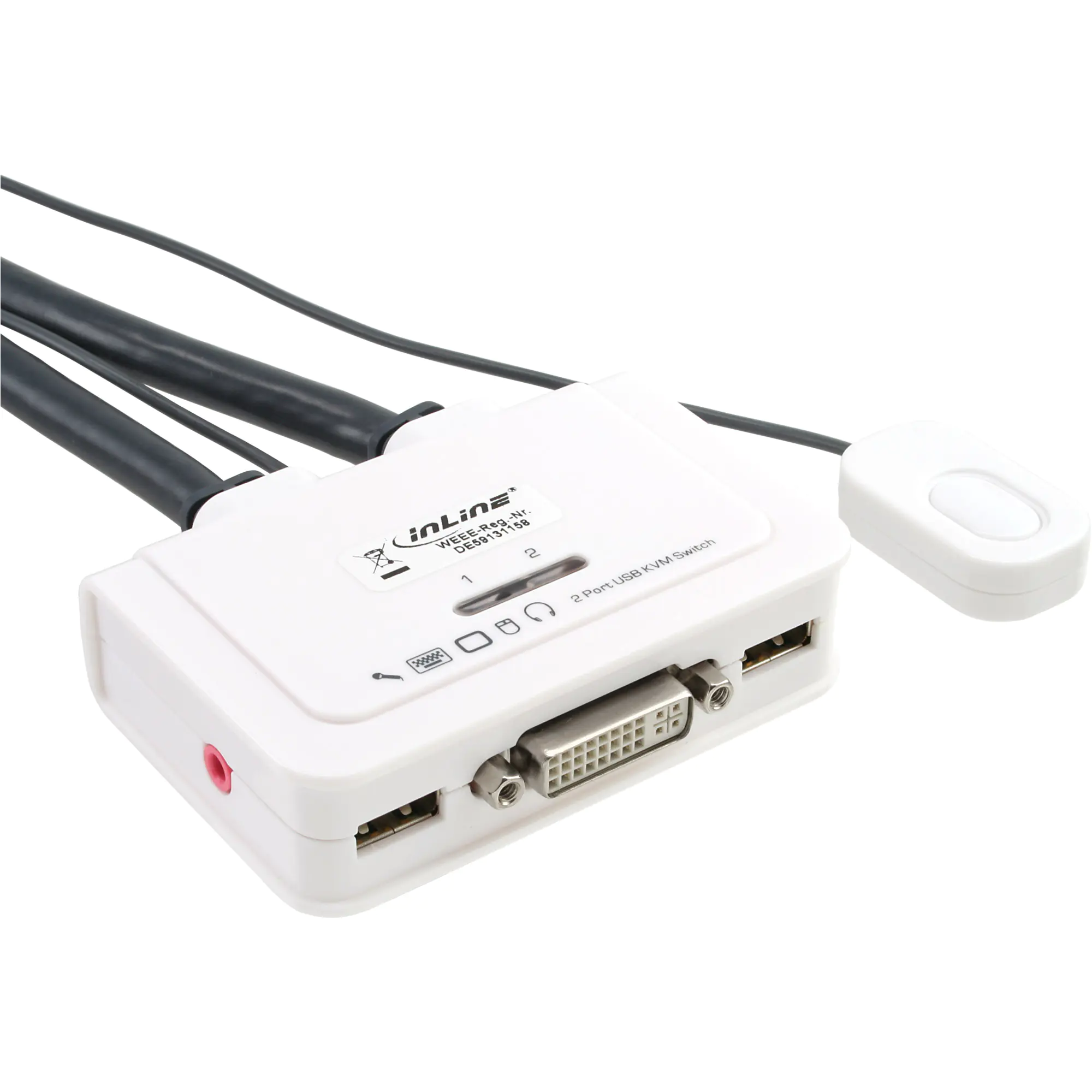 InLine - KVM-/Audio-/USB-Switch - 2 x KVM/Audio/USB - 1 lokaler Benutzer - Desktop