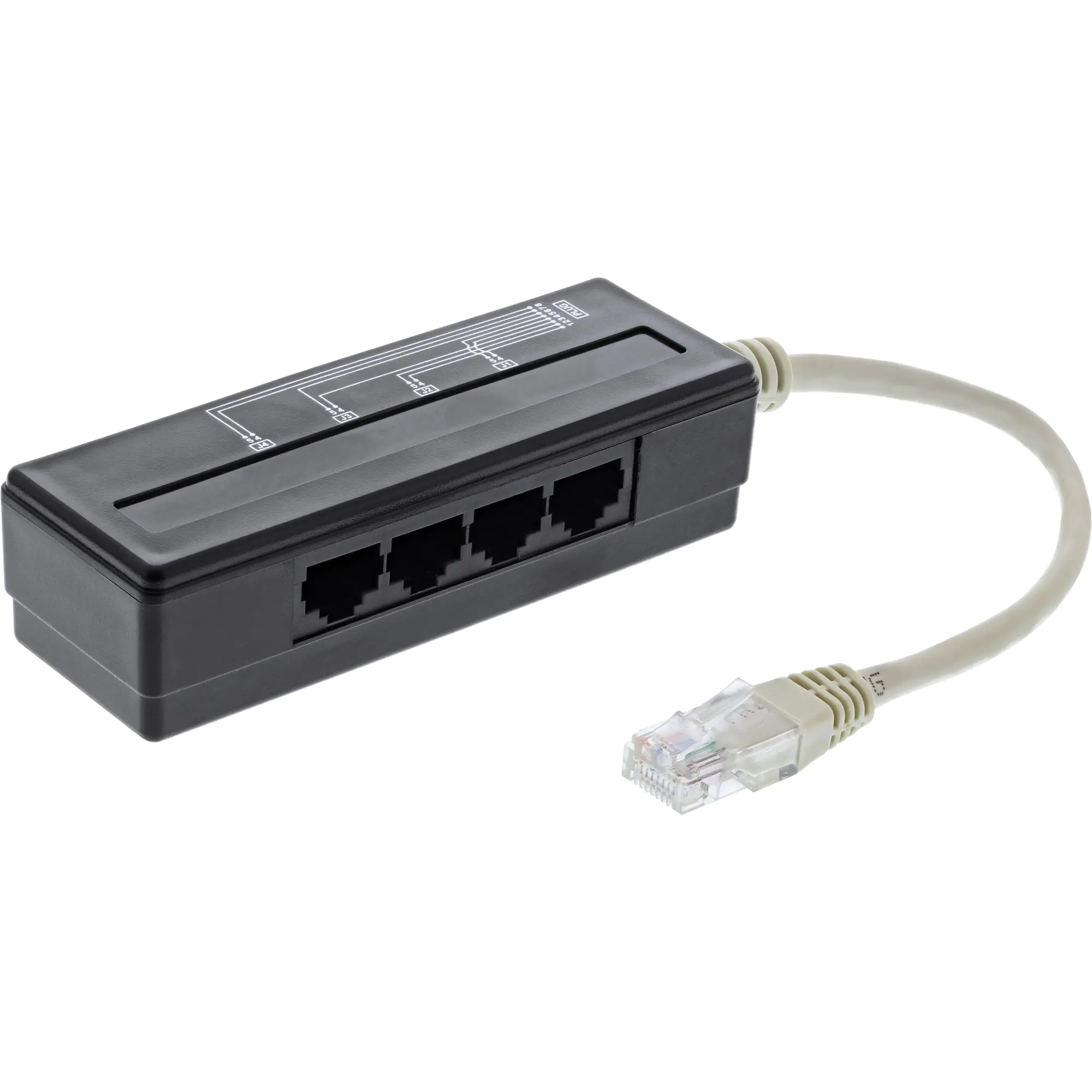 InLine - Netzwerk-Splitter - RJ-45 (W) zu RJ-45 (M) - 15 cm - Silber