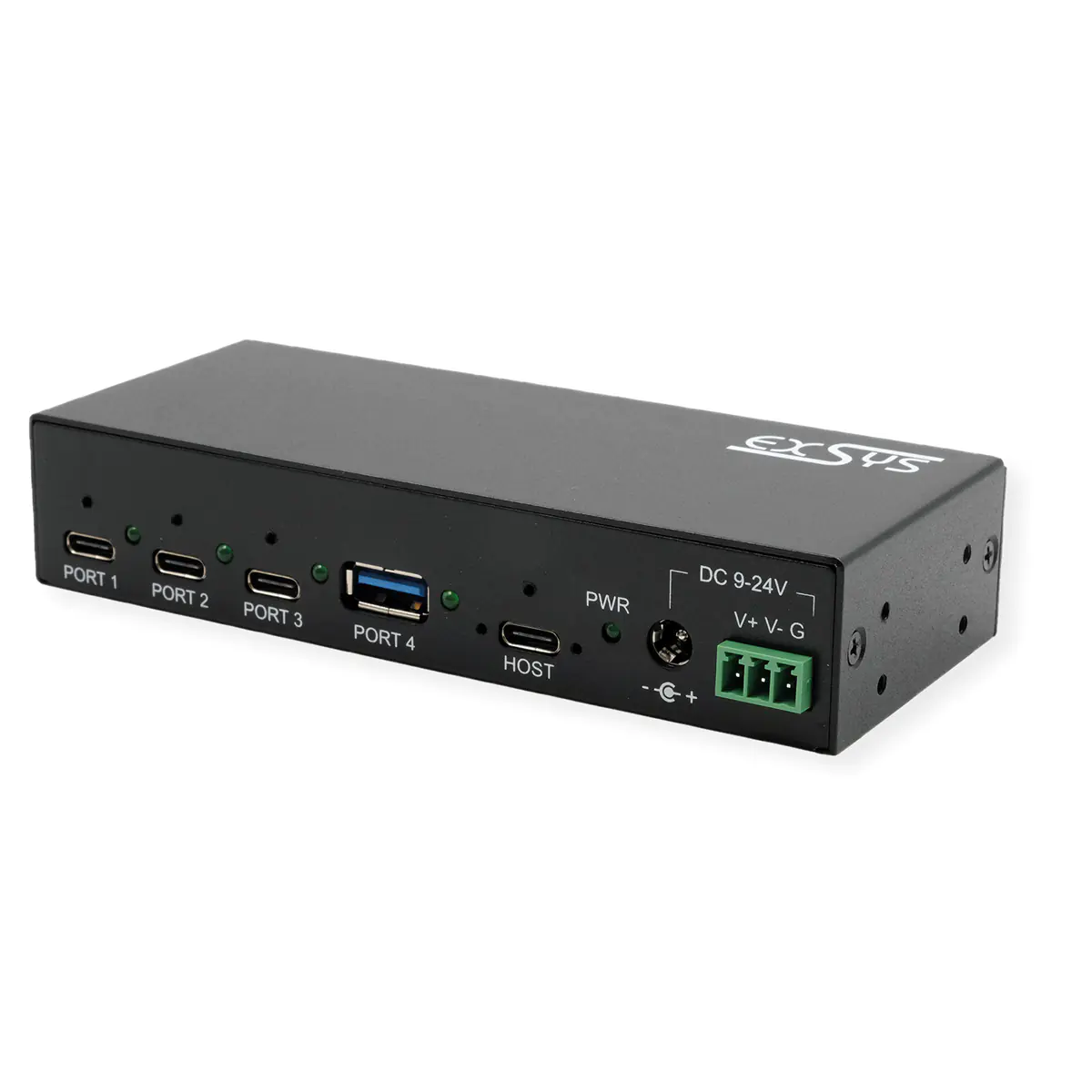 Exsys USB 3.2 Gen2 HUB 4-Port inkl.Netzt. 3xC-Anschluss 1x A-Anschluss