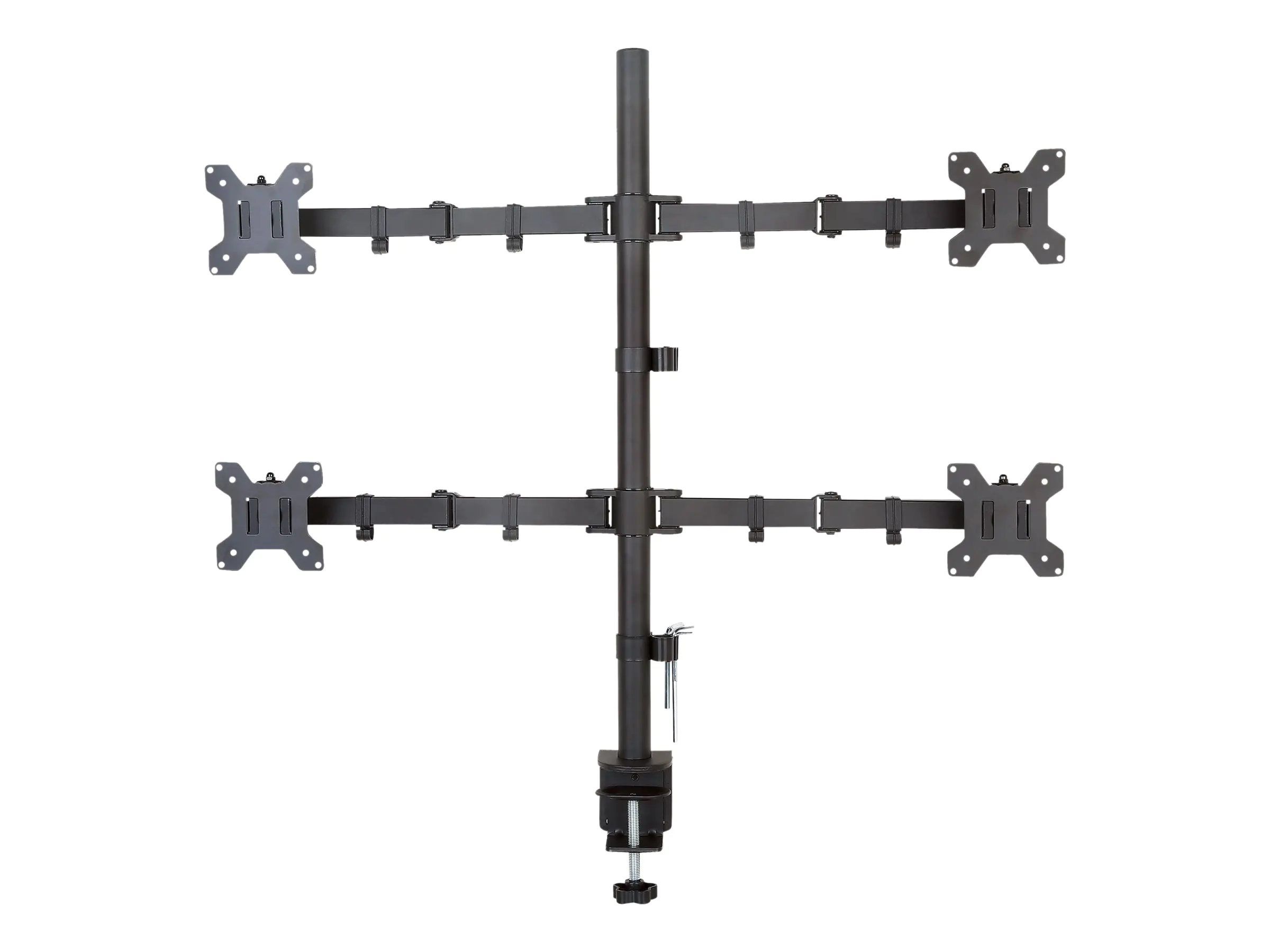 Techly Aufstellung - für 4 LCD-Anzeigen - Schwarz - Bildschirmgröße: 33-68.6 cm (13"-27") ICA-LCD-382-Q