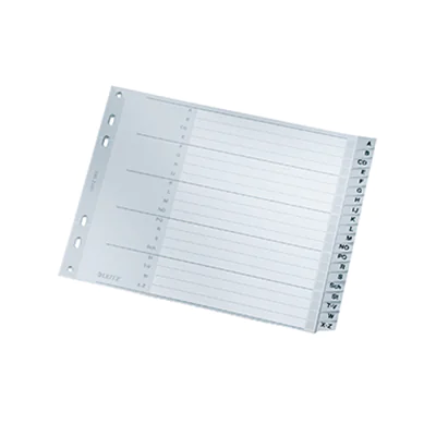 Leitz Register 12620000 A-Z DIN A4 Überbreite 20teilig PP grau Leitz Register 12620000 A-Z DIN A4 Überbreite 20teilig PP grau