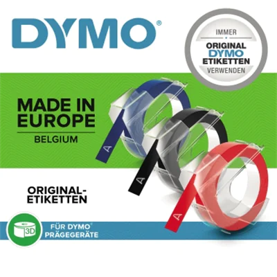 DYMO Prägeband 520102 9mmx3m sk Kunststoff glänzend rot