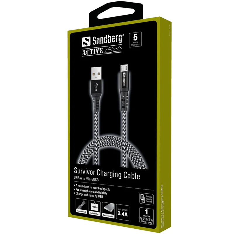 Sandberg Survivor - USB-Kabel - 24 pin USB-C (M) zu 24 pin USB-C (M) - 1 m