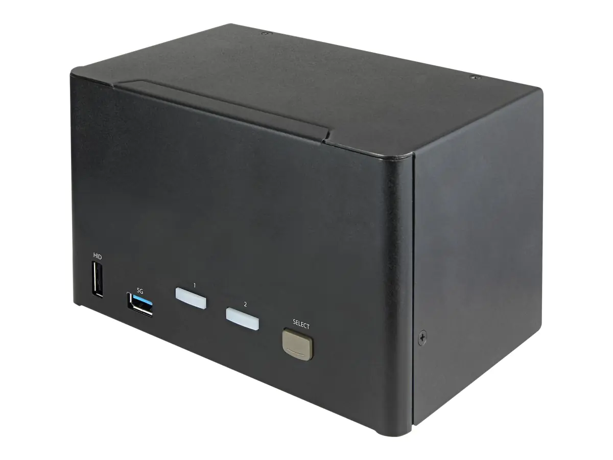 StarTech 2 Port Quad Monitor DisplayPort KVM Switch - 4K 60 Hz UHDR - DP 1.2 KVM Switch mit USB 3.0 Hub mit 2x USB 3.0(5 Gbit/s) und 4x USB 2.0 HID Anschlüssen, Audio - Hotkey - TAA (SV231QDPU34K) - KVM-/Audio-Switch - 2 x KVM/Audio - Desktop - TAA-konfor
