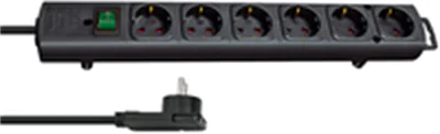 Brennenstuhl 1153300100 - 2 m - 6 AC-Ausgänge - Indoor - Schwarz - 420 mm - Schwarz