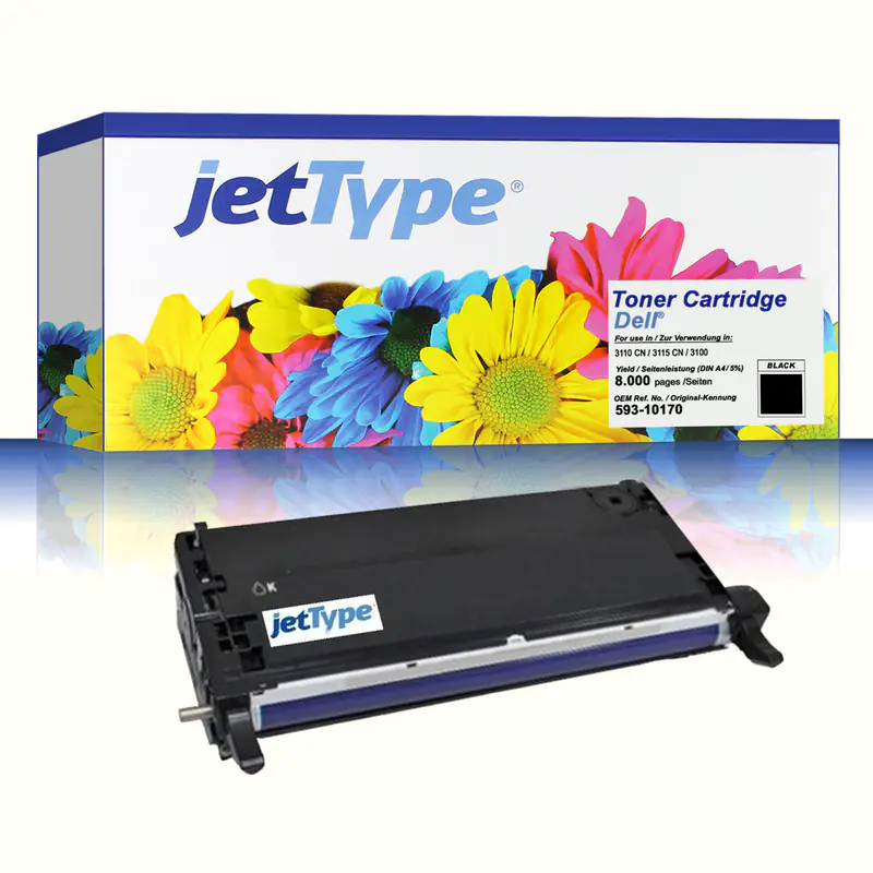 jetType Toner kompatibel zu Dell 593-10170 PF030 schwarz 8.000 Seiten 1 Stück jetType Toner kompatibel zu Dell 593-10170 PF030 schwarz 8.000 Seiten 1 Stück