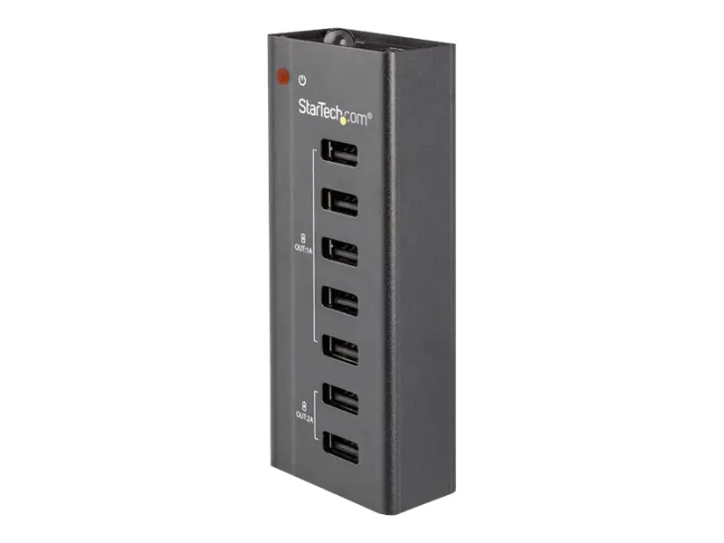 StarTech ST7C51224EU USB Ladestation (7 Ports, 5x 1A Ports & 2x 2A Ports, Standalone, USB Ladestreifen fur mehrere Gerate) - Ladesteifen + AC-Netzteil - 5 A - 7 Ausgabeanschlussstellen (USB) - Schwarz