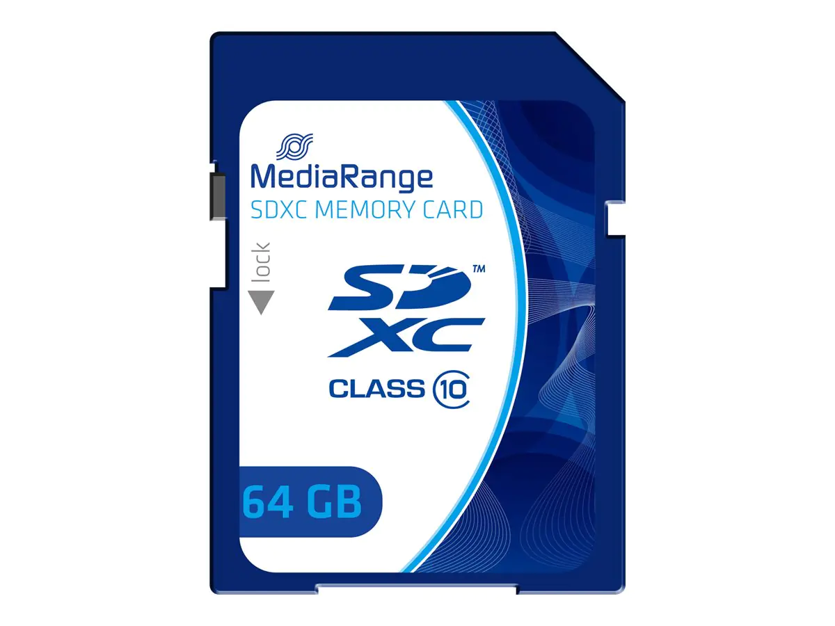 MediaRange - Flash-Speicherkarte - 64 GB - Class 10 - SDXC - Blau