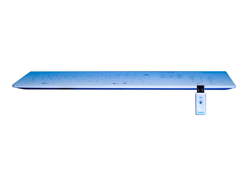 CleanKeys CK4W - Tastatur - mit Touchpad - kabellos - 2.4 GHz - Deutsch - weiß