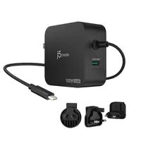 J5Create JUP25102V - Netzteil - GaN - 102 Watt - PD 3.0, Smart IC - 2 Ausgabeanschlussstellen (24 pin USB-C) - Schwarz