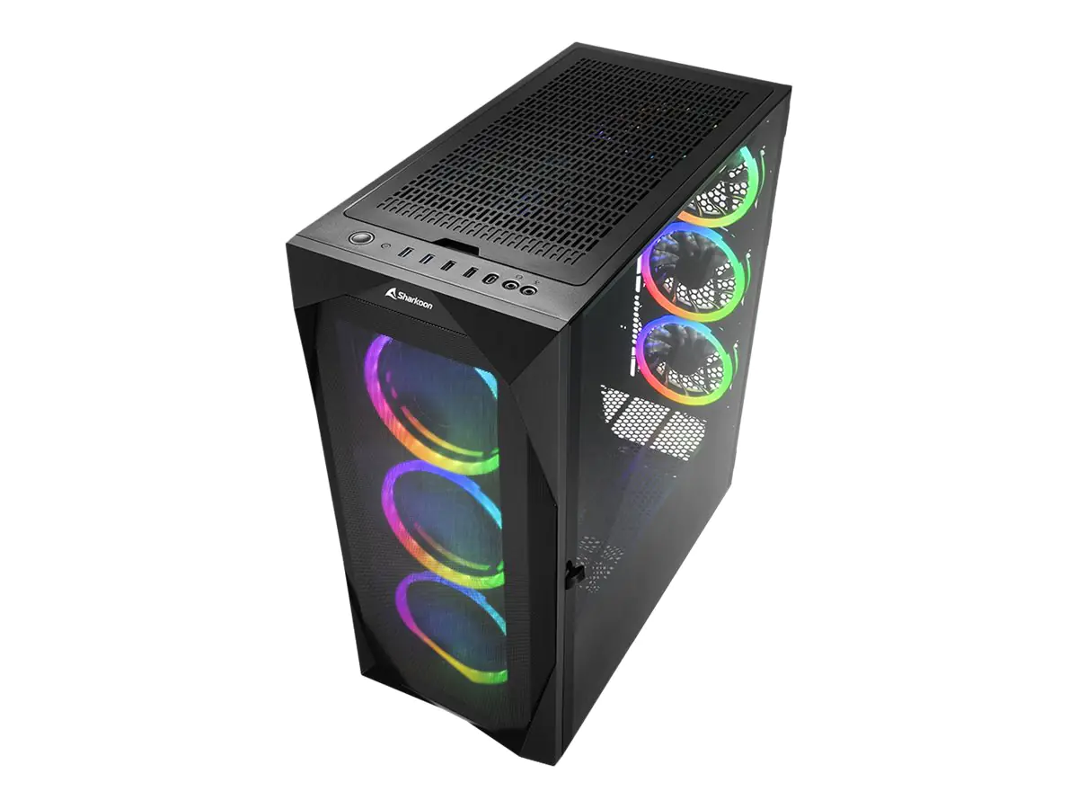 Sharkoon REV300 - Tower - E-ATX - Seitenteil mit Fenster (gehärtetes Glas) - keine Spannungsversorgung - USB/Audio