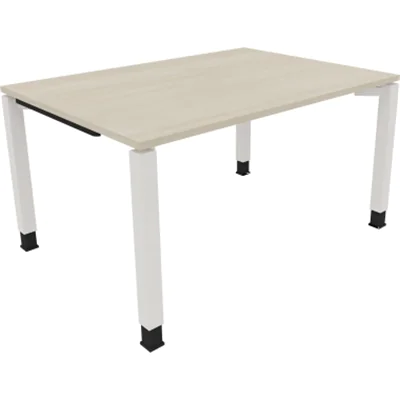 Schreibtisch Vierfuß Quadratrohr B1400xT1000xH680-820 ws/Akazie hell