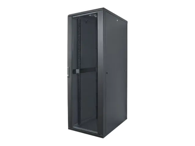 Intellinet Network Cabinet, Free Standing (Standard), 42U, Usable Depth 123 to 573mm/Width 503mm, Black, Flatpack, Max 1500kg, Server Rack, IP20 rated, 19", Steel, Multi-Point Door Lock, One Lock Per Side Panel, Three Year Warranty - Schrank Netzwerkschra