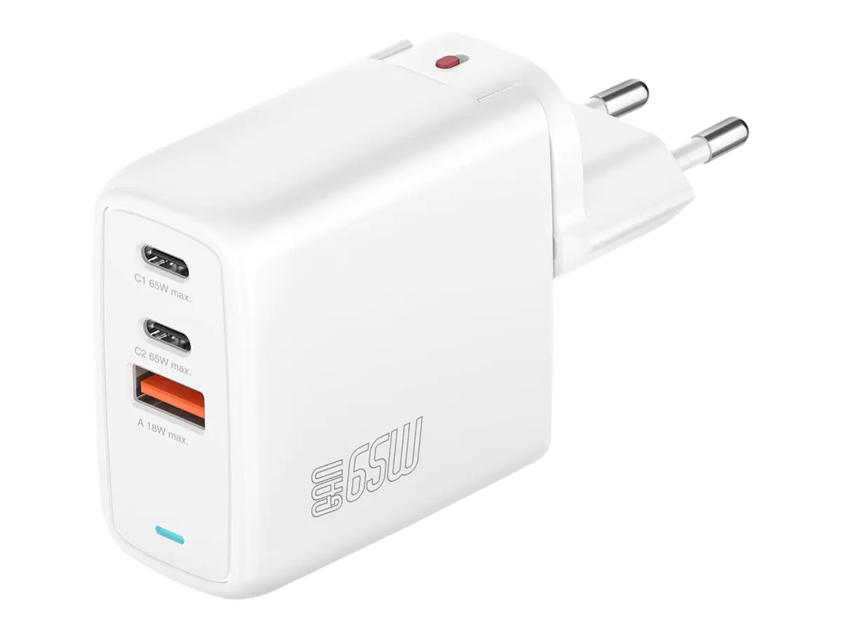 4smarts GaN FlexPro - Netzteil - 65 Watt - 5 A - Apple Fast Charge, Fast Charge, Super Charge, Power Delivery 3.1, Apple 2.4A, Qualcomm Quick Charge 4.0+ - 3 Ausgabeanschlussstellen (USB, 24 pin USB-C) - weiß 4smarts GaN FlexPro - Netzteil - 65 Watt - 5 A - Apple Fast Charge, Fast Charge, Super Charge, Power Delivery 3.1, Apple 2.4A, Qualcomm Quick Charge 4.0+ - 3 Ausgabeanschlussstellen (USB, 24 pin USB-C) - weiß