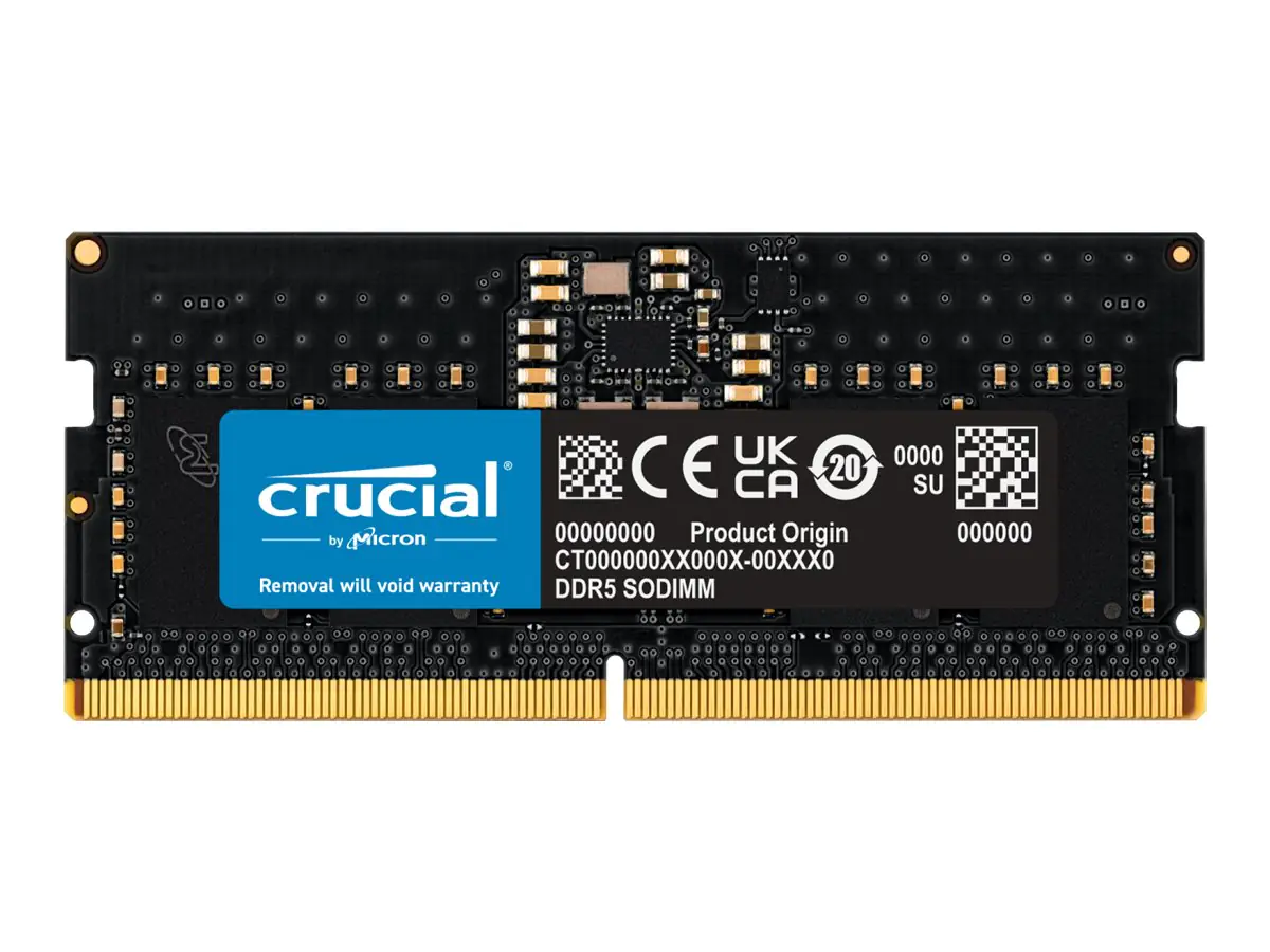 Crucial - DDR5 - Modul - 8 GB - SO DIMM 262-PIN - 4800 MHz / PC5-38400 - CL40 - 1.1 V - ungepuffert - non-ECC Crucial - DDR5 - Modul - 8 GB - SO DIMM 262-PIN - 4800 MHz / PC5-38400 - CL40 - 1.1 V - ungepuffert - non-ECC
