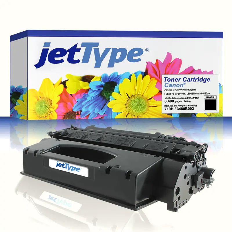 jetType Toner kompatibel zu Canon 3480B002 719H Schwarz 6.000 Seiten 1 Stück jetType Toner kompatibel zu Canon 3480B002 719H Schwarz 6.000 Seiten 1 Stück