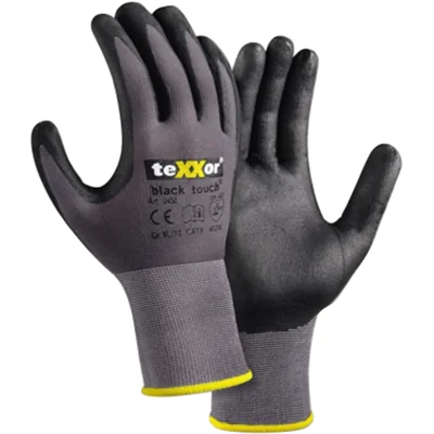 teXXor® Arbeitshandschuhe BLACK TOUCH® 8 Nylon/Spandex grau/schwarz teXXor® Arbeitshandschuhe BLACK TOUCH® 8 Nylon/Spandex grau/schwarz