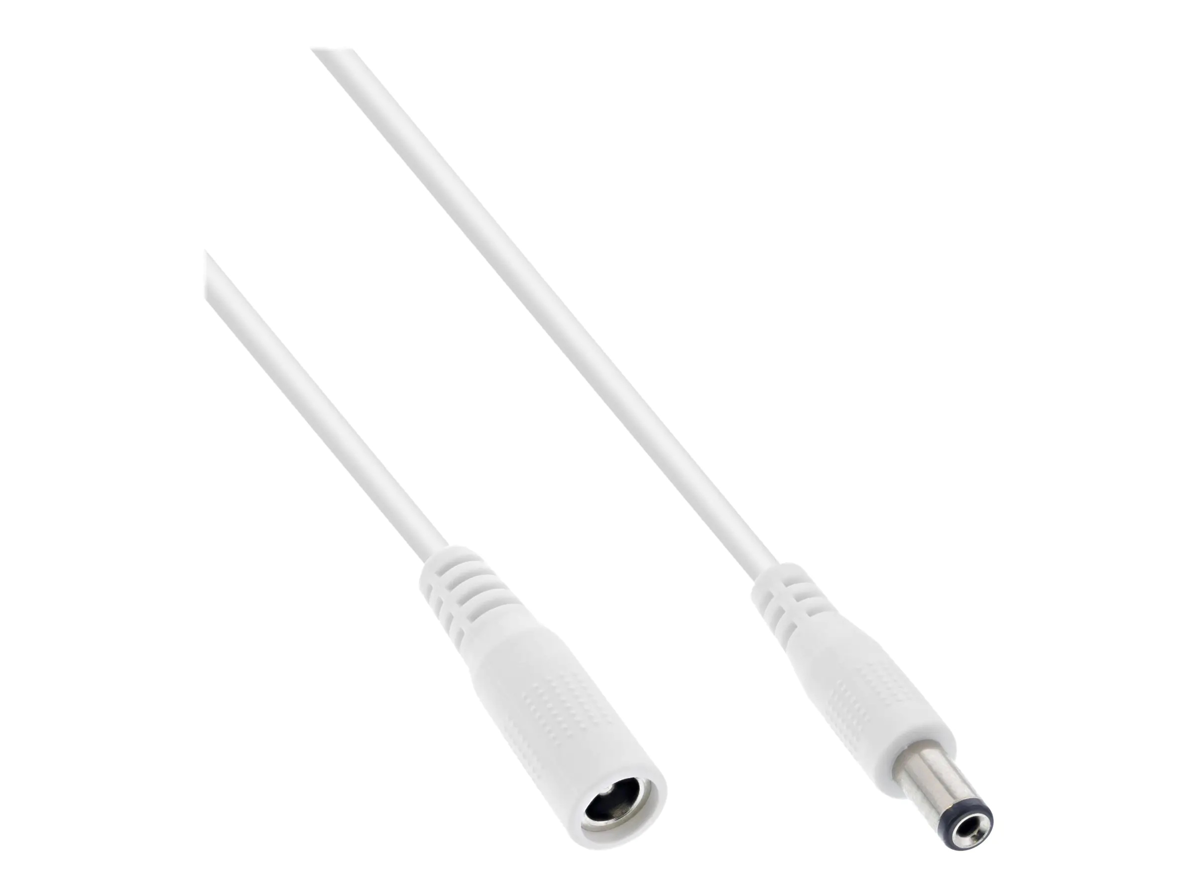 InLine - Spannungsversorgungs-Verlängerungskabel - Gleichstromstecker 5,5 mm (W) zu Gleichstromstecker 2,1 mm (M) - 12 - 24 V - 3 m - weiß