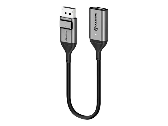 ALOGIC Ultra - Videoadapter - DisplayPort männlich eingerastet zu HDMI weiblich - 20 cm - Space-grau - 4K Unterstützung, aktiv