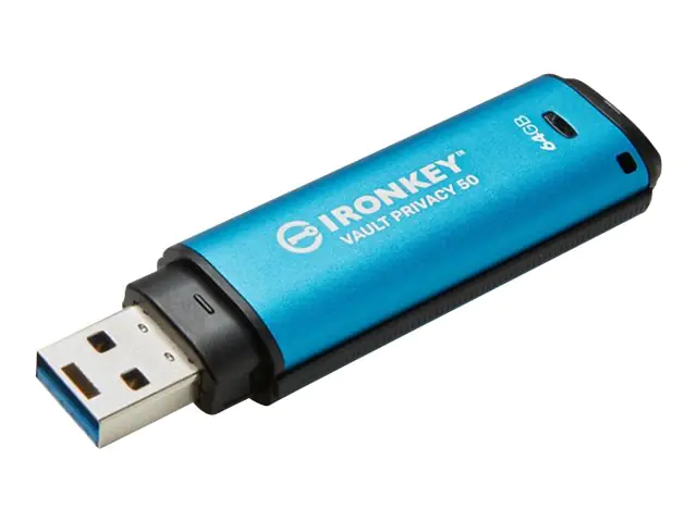 Kingston IronKey Vault Privacy 50 Series - USB-Flash-Laufwerk - verschlüsselt - 64 GB - USB 3.2 Gen 1 - TAA-konform