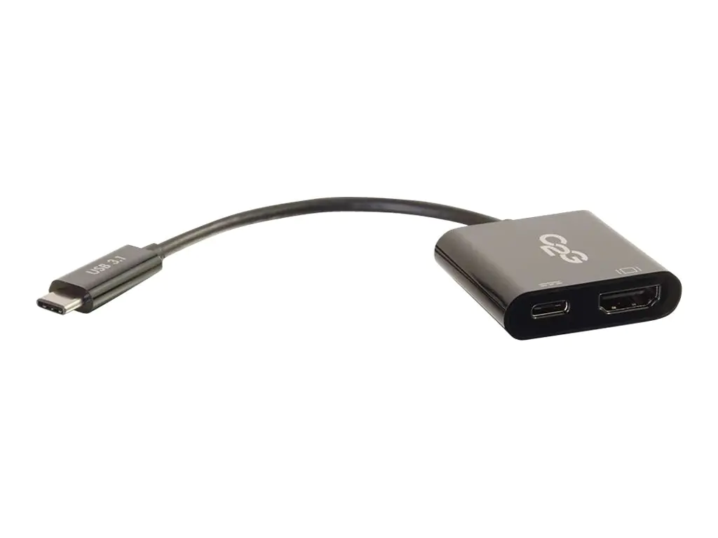 C2G USB C to HDMI Audio/Video Adapter w/ Power Delivery - USB Type C to HDMI Black - Externer Videoadapter - USB-C - HDMI - Schwarz