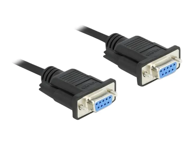 Delock - Kabel seriell - DB-9 (W) zu DB-9 (W) - 50 cm - Daumenschrauben - Schwarz