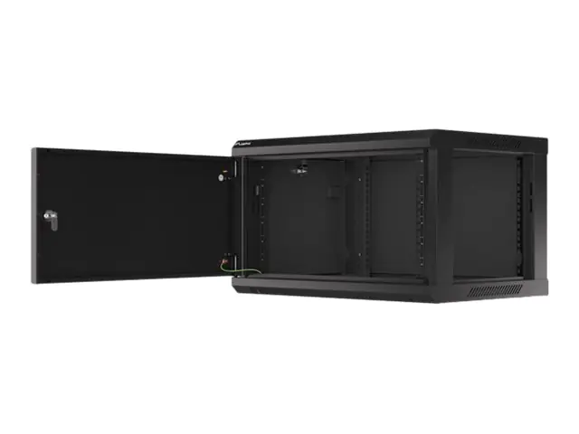 Lanberg WF01-6406-00B - Schrank Netzwerkschrank - geeignet für Wandmontage - Schwarz, RAL 9004 - 6U