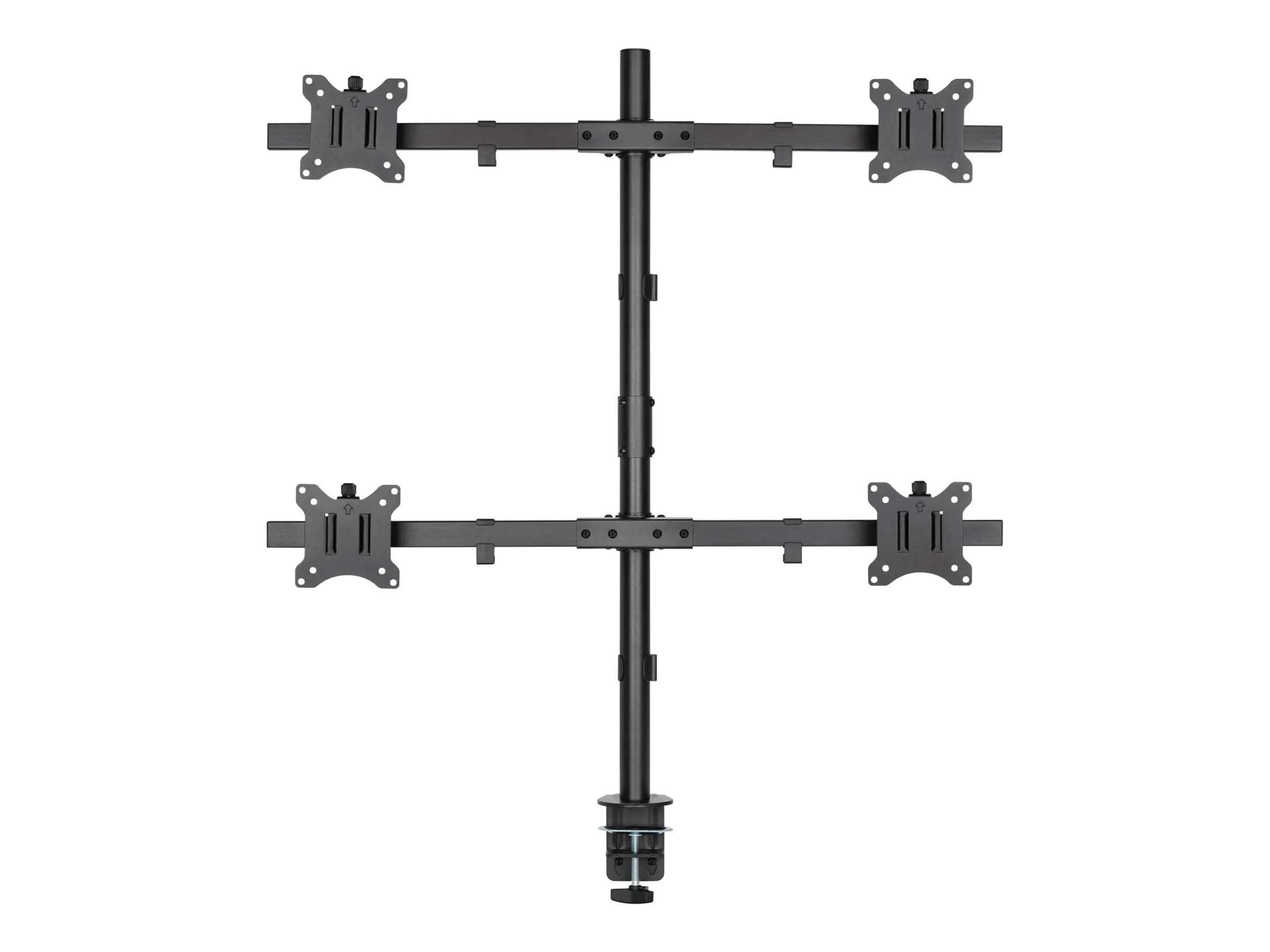 InLine - Befestigungskit (Klammer) - für 4 LCD-Anzeigen - Schwarz - Bildschirmgröße: bis zu 81,3 cm (bis zu 32 Zoll) - Tischmontage