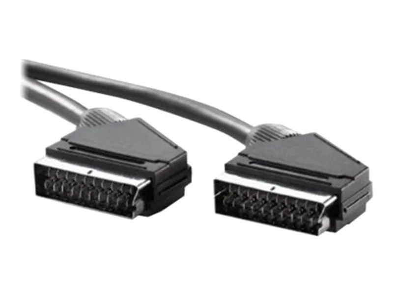 Secomp - Video- / Audiokabel - SCART (M) bis SCART (M) - 2 m - abgeschirmt - Schwarz