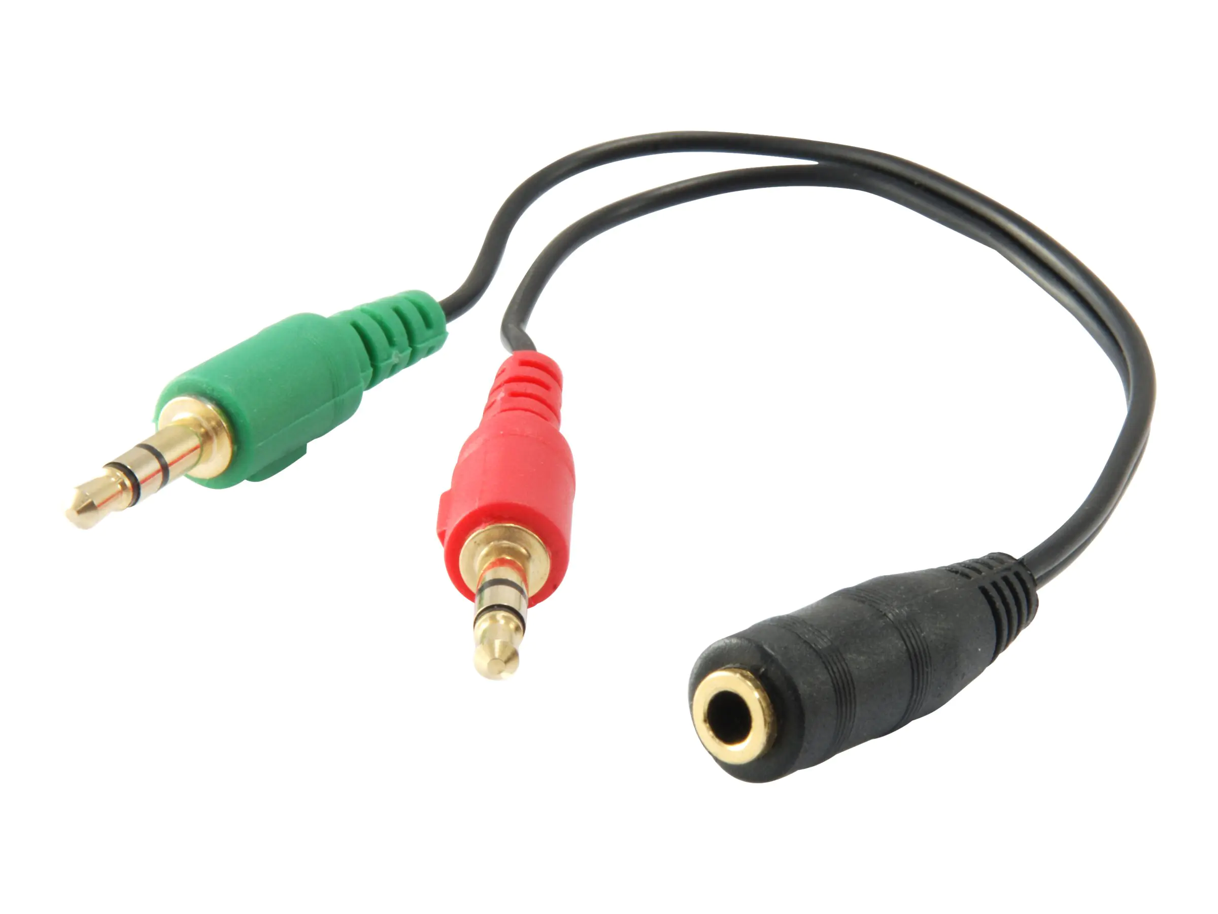 Equip Life Audio Split Cable - Audio-Adapter - mini-phone stereo 3.5 mm männlich zu 4-poliger Mini-Stecker weiblich - 13 cm - Schwarz