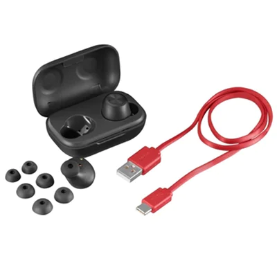 Hama Kopfhörer Passion Chop In-Ear Smartphone 10m Akku inkl. Ladebox, Ladegerät, 3 Paar Silikon-Ohrpolster (S/M/L), USB-C Ladekabel schwarz