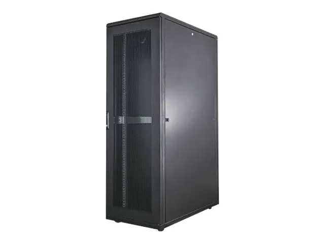 Intellinet Network Cabinet, Free Standing (Standard), 42U, Usable Depth 123 to 773mm/Width 503mm, Black, Assembled, Max 1500kg, Server Rack, IP20 rated, 19", Steel, Multi-Point Door Lock, One Lock Per Side Panel, Three Year Warranty - Schrank Netzwerkschr