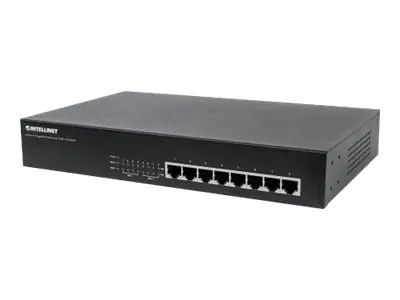 Intellinet 8-Port Gigabit Ethernet PoE+ Switch, 8 x PoE ports, IEEE 802.3at/af Power-over-Ethernet (PoE+/PoE), Endspan, Desktop, Box - Switch - 4 x 10/100/1000 (PoE) + 4 x 10/100/1000 (PoE+) - an Rack montierbar - PoE+ (130 W)