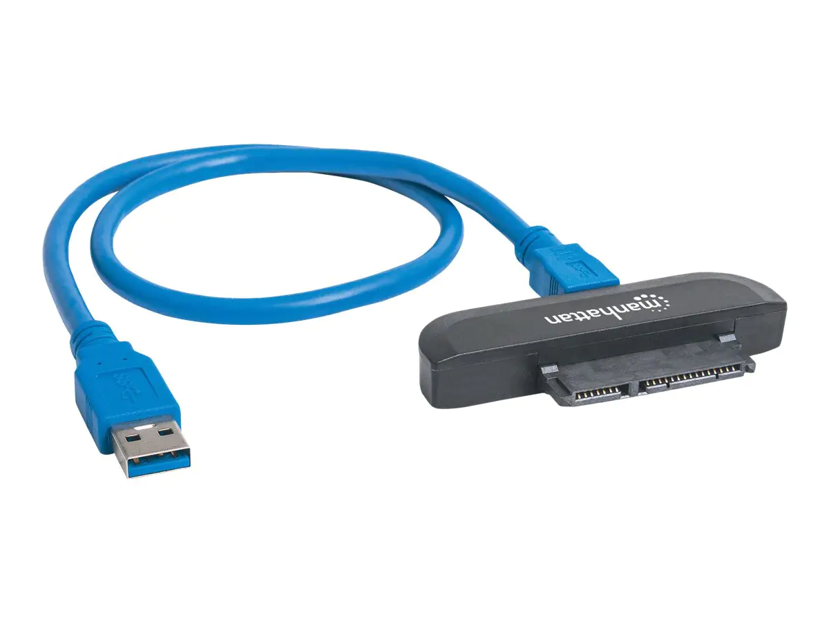 Manhattan USB-A to SATA 2.5" Adapter Cable, 42cm, Male to Male, 5 Gbps (USB 3.2 Gen1 aka USB 3.0), Supports 48-bit LBA, SuperSpeed USB, Three Year Warranty, Blister - Speicher-Controller - SATA 6Gb/s - USB 3.0