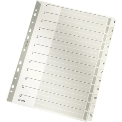 Leitz Register 43250000 DIN A4 1-12 volle Höhe 160g Karton grau Leitz Register 43250000 DIN A4 1-12 volle Höhe 160g Karton grau