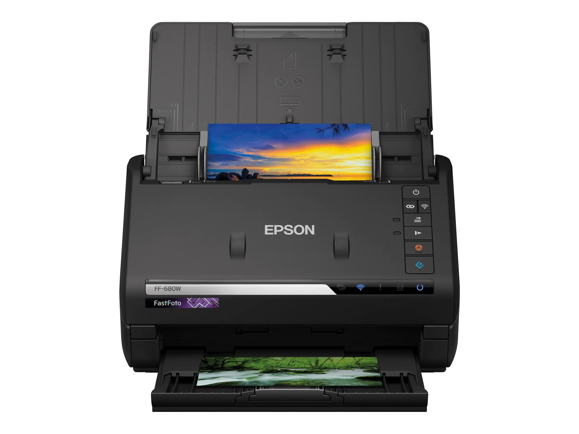 Epson FastFoto FF-680W - Dokumentenscanner - Contact Image Sensor (CIS) - Duplex - A4 - 600 dpi x 600 dpi - bis zu 45 Seiten/Min. (einfarbig) / bis zu 45 Seiten/Min. (Farbe) - automatischer Dokumenteneinzug (100 Blätter) - USB 3.0, Wi-Fi(n)