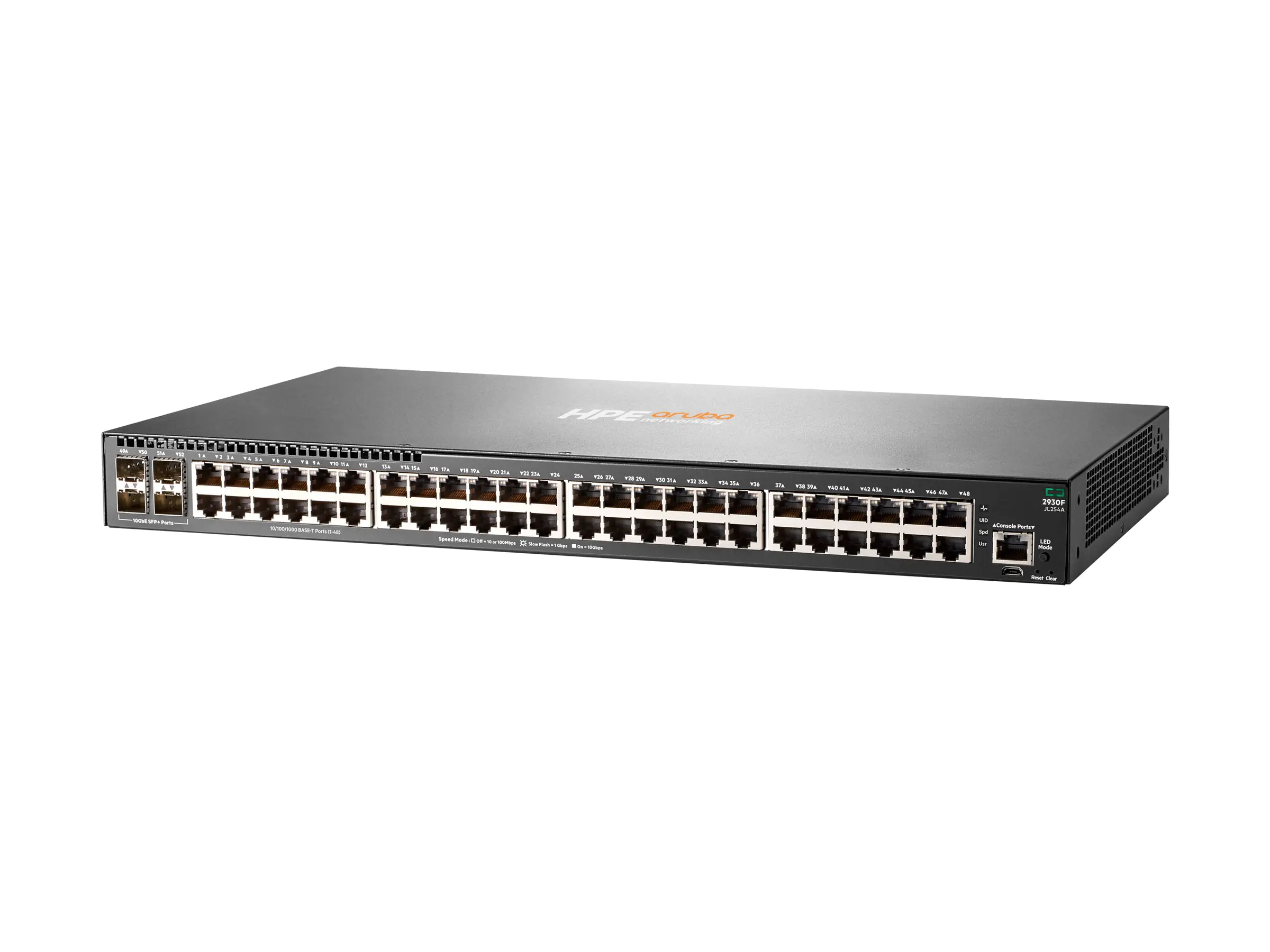 HPE Aruba 2930F 48G 4SFP+ - Switch - L3 - managed - 48 x 10/100/1000 + 4 x 1 Gigabit/10 Gigabit SFP+ (Uplink) JL254A#ABB
