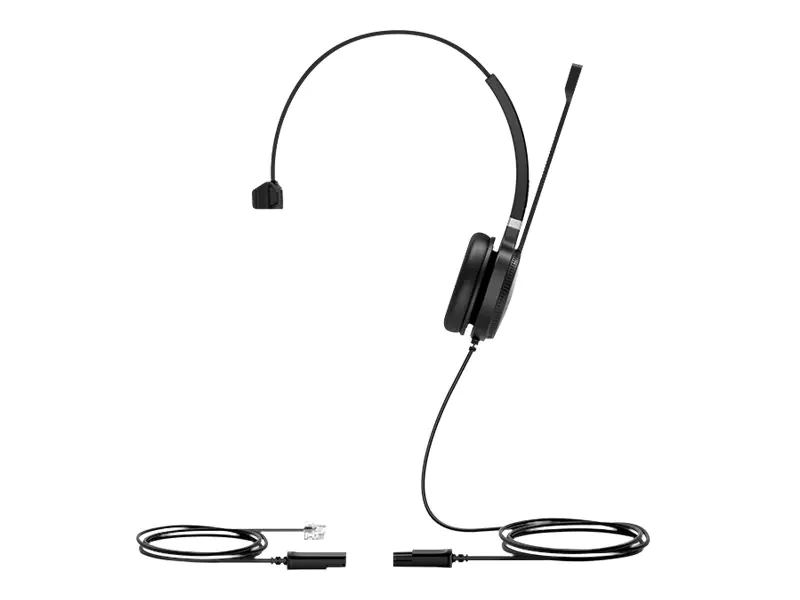 Yealink YHS36 Mono - Headset - On-Ear - kabelgebunden - Quick Disconnect - Schwarz, Silber