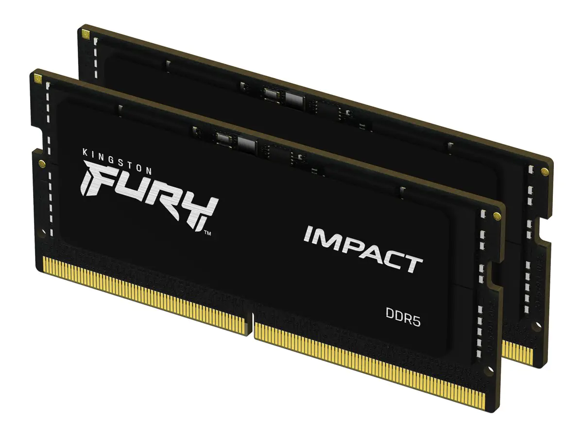 Kingston FURY Impact - DDR5 - Kit - 32 GB: 2 x 16 GB - SO DIMM 262-PIN - 6400 MHz / PC5-51200 - CL38 - 1.35 V - on-die ECC